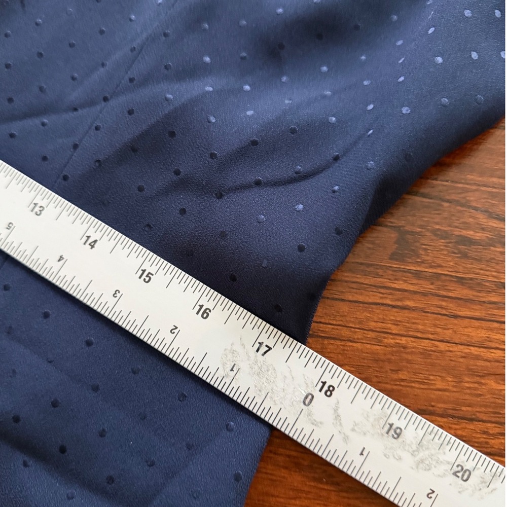 Liz Claiborne Petite Navy Blue Jacquard Polka Dot Keyhole Shift Dress 14P - Picture 8 of 10